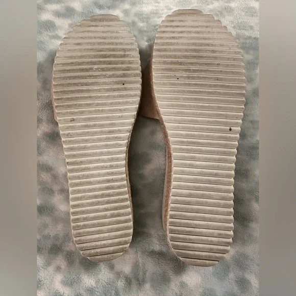 KATE SPADE Zira Slide Sandals Women’s 6 Suede Espadrille Platform Nude Blush NEW